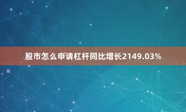 股市怎么申请杠杆同比增长2149.03%